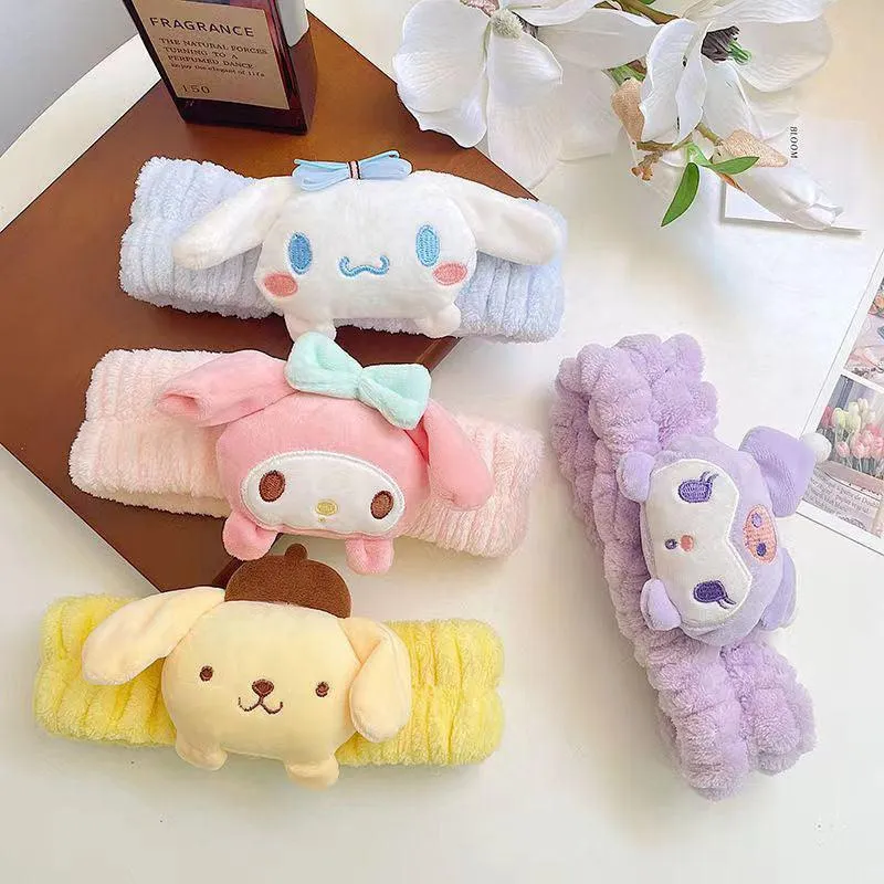 Cute Sanrio Hair Accessories Ultra Soft Makeup Face Spa Headbands