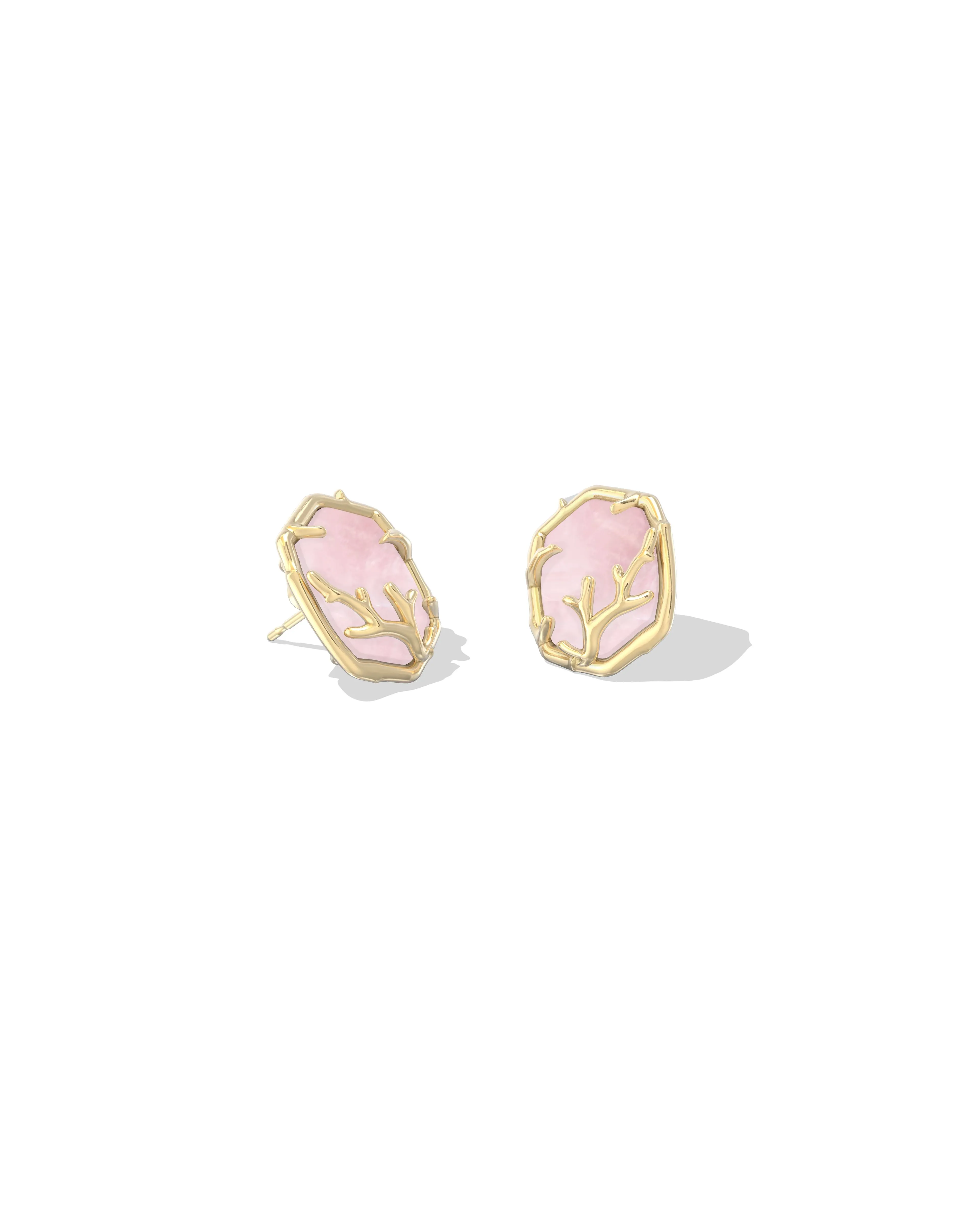 Daphne Coral Frame Stud Earrings