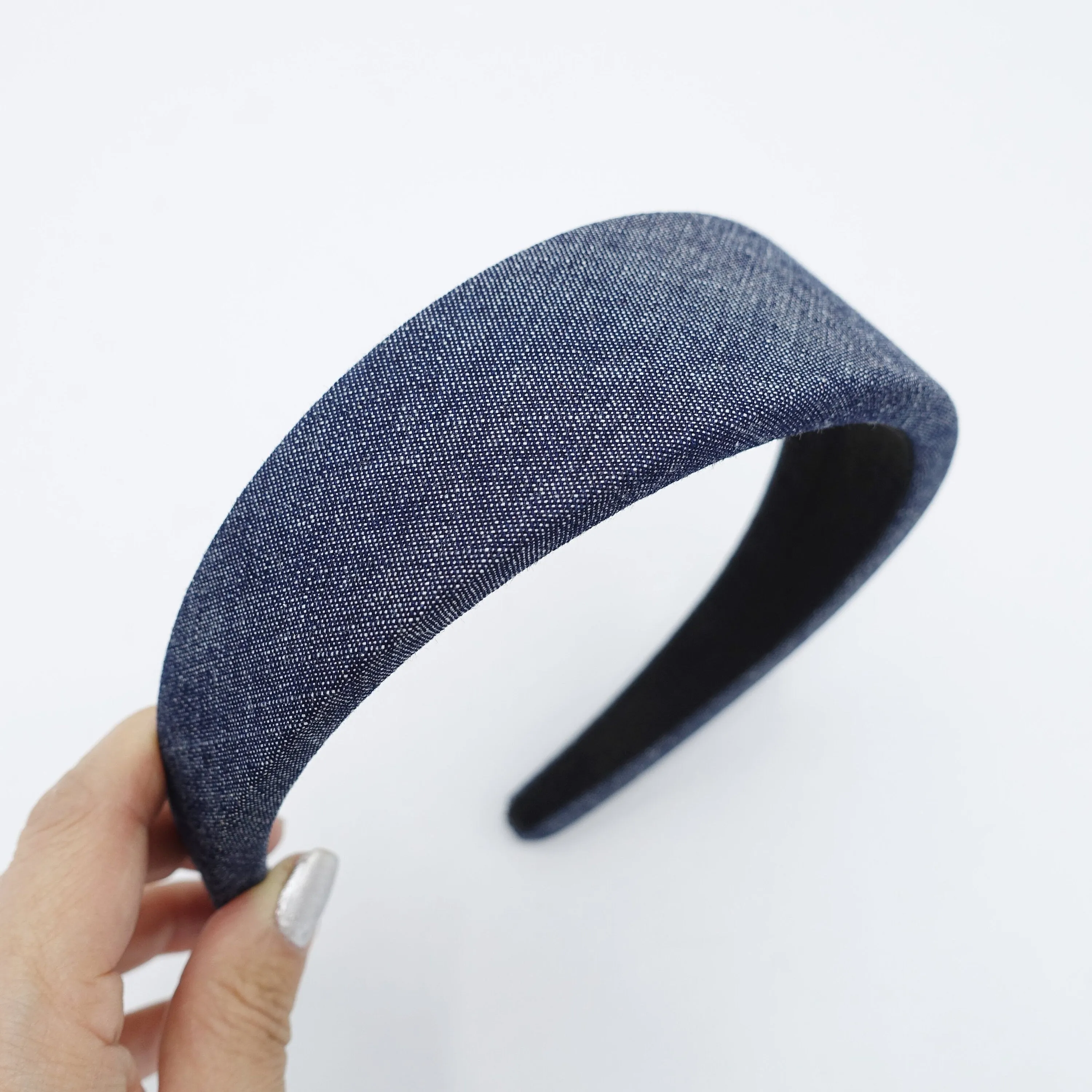 denim padded headband casual cotton hairband for women