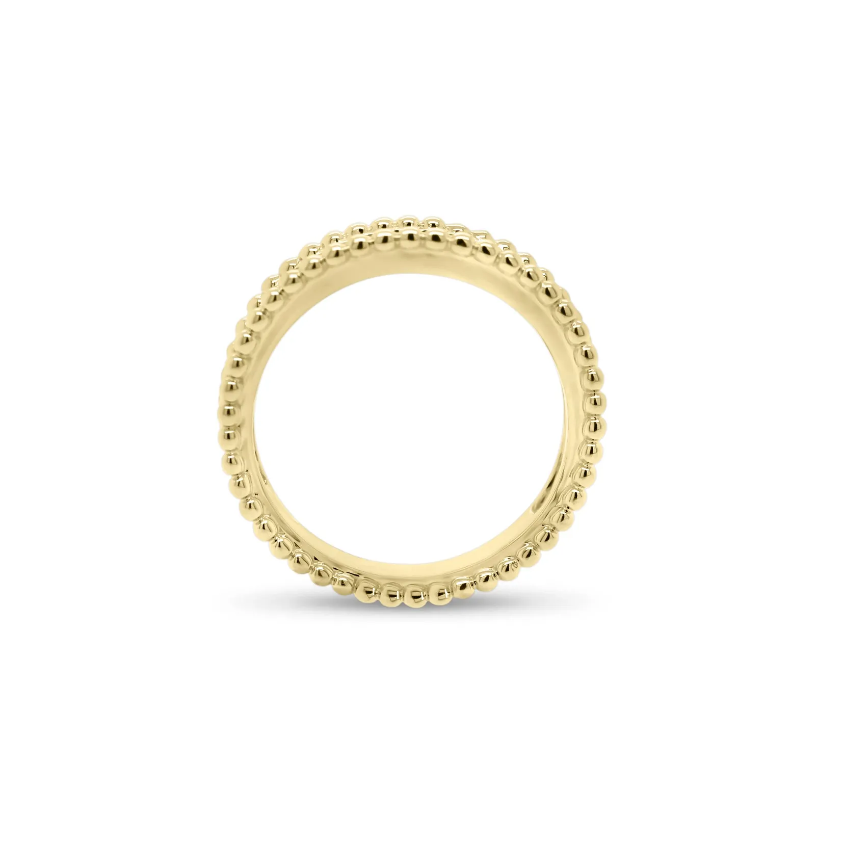 Diamond Stackable Ring with Beaded Gold Frame