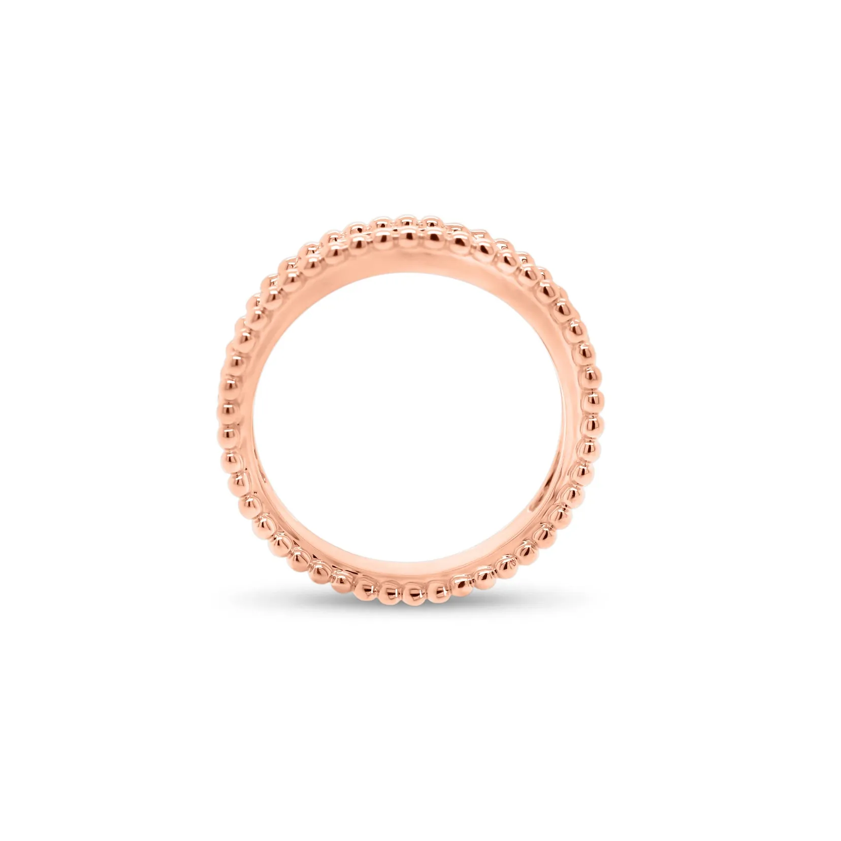 Diamond Stackable Ring with Beaded Gold Frame