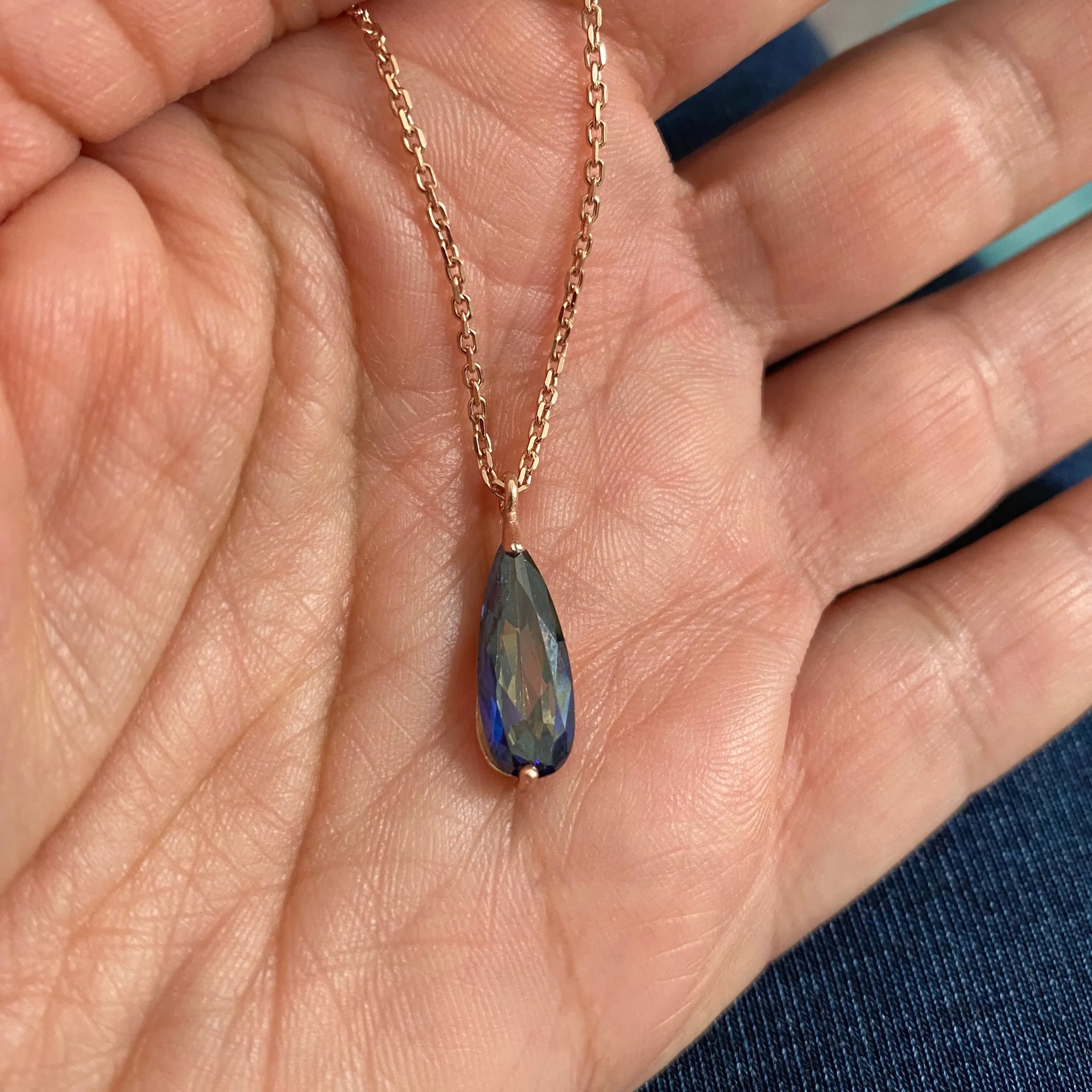 Droplet Necklace with mystic topaz stones