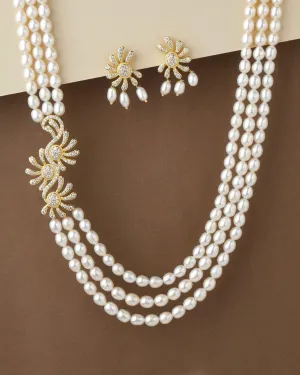 Elegant Real Pearl Necklace Set S23554