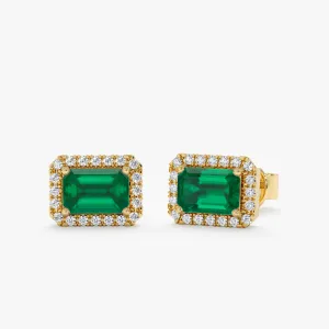 Emerald Diamond Statement Earrings, Juliet