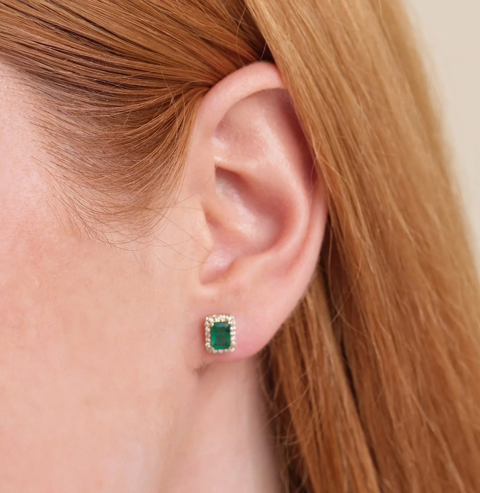 Emerald Diamond Statement Earrings, Juliet