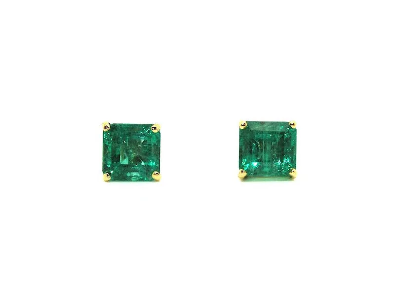 Emerald Stud Princess Cut Ad No.0716