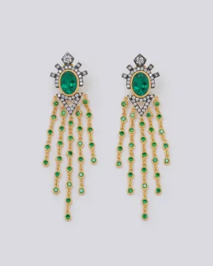 Empress Tassel Emerald Earrings