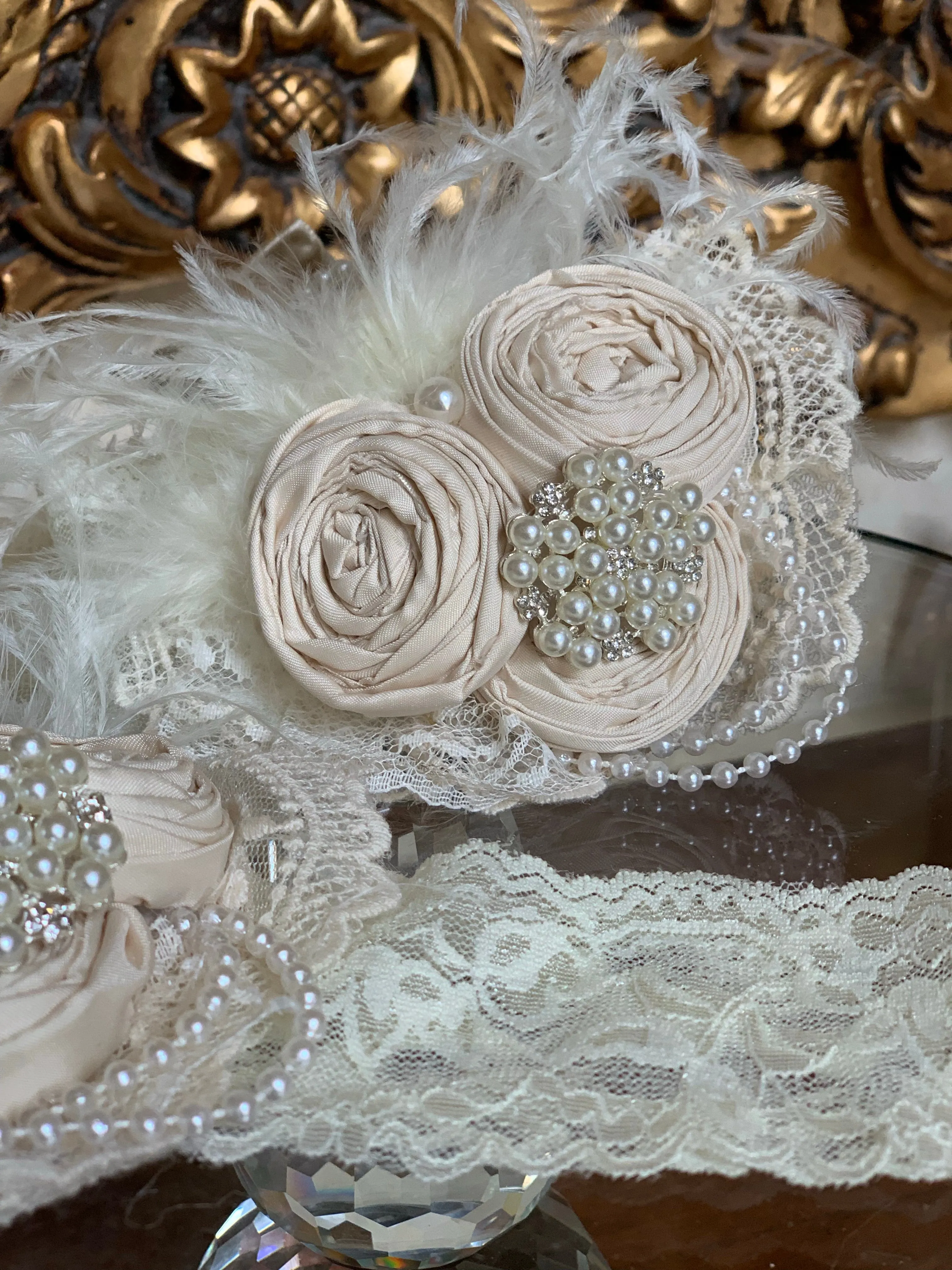 Fallan Ivory Rosette Headband or Clip