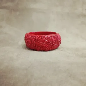 Floral Red Wide Bangle