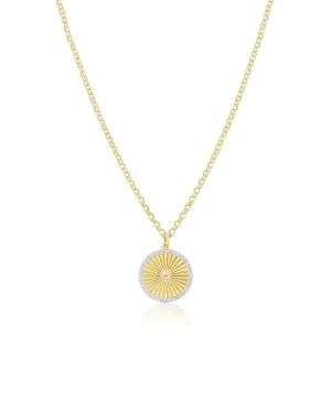 Fluted Disc Charm Necklace