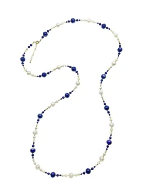 Freshwater with Lapis Multi-Way Necklace DN209