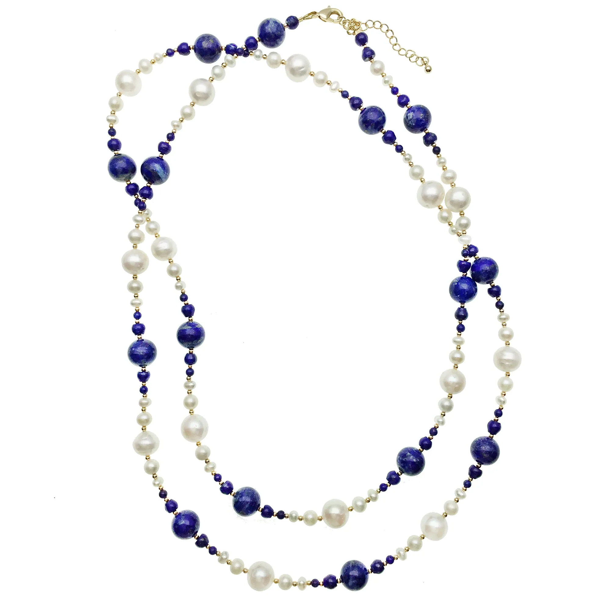 Freshwater with Lapis Multi-Way Necklace DN209