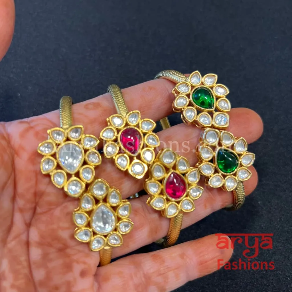 Gauri Jadau Kundan Bracelet with Ruby and Emerald stones