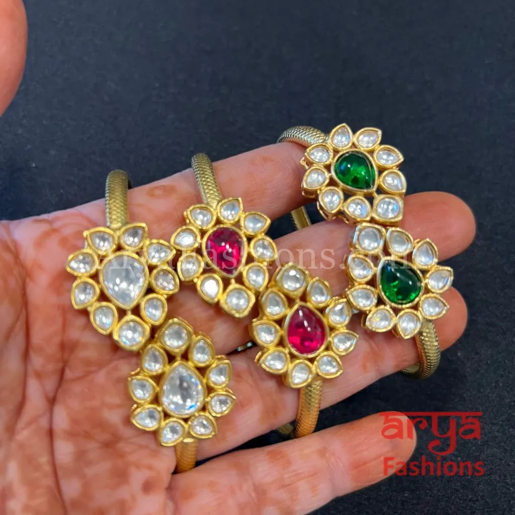 Gauri Jadau Kundan Bracelet with Ruby and Emerald stones