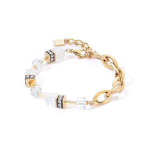 GeoCUBE® Festive Layer bracelet gold-white