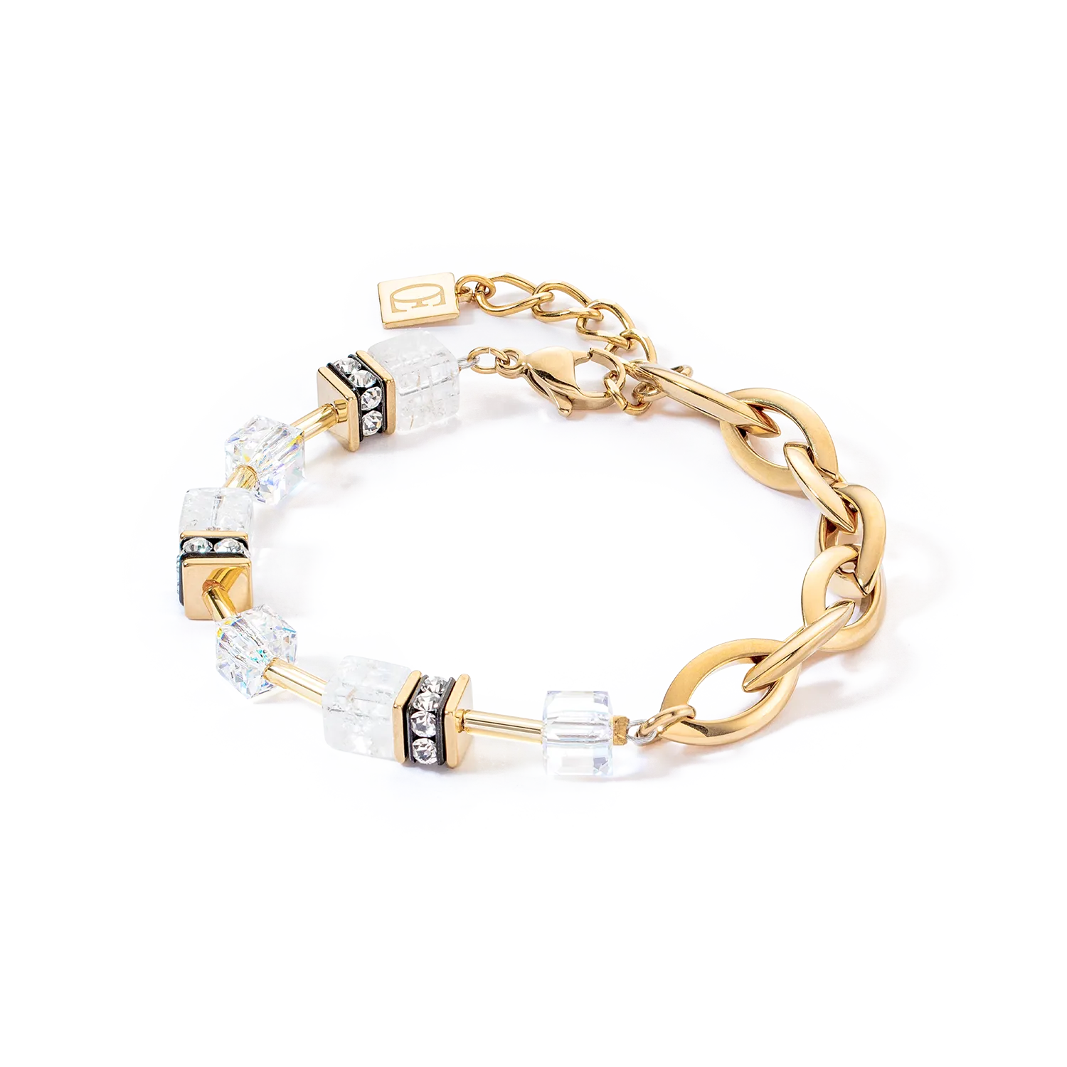 GeoCUBE® Festive Layer bracelet gold-white