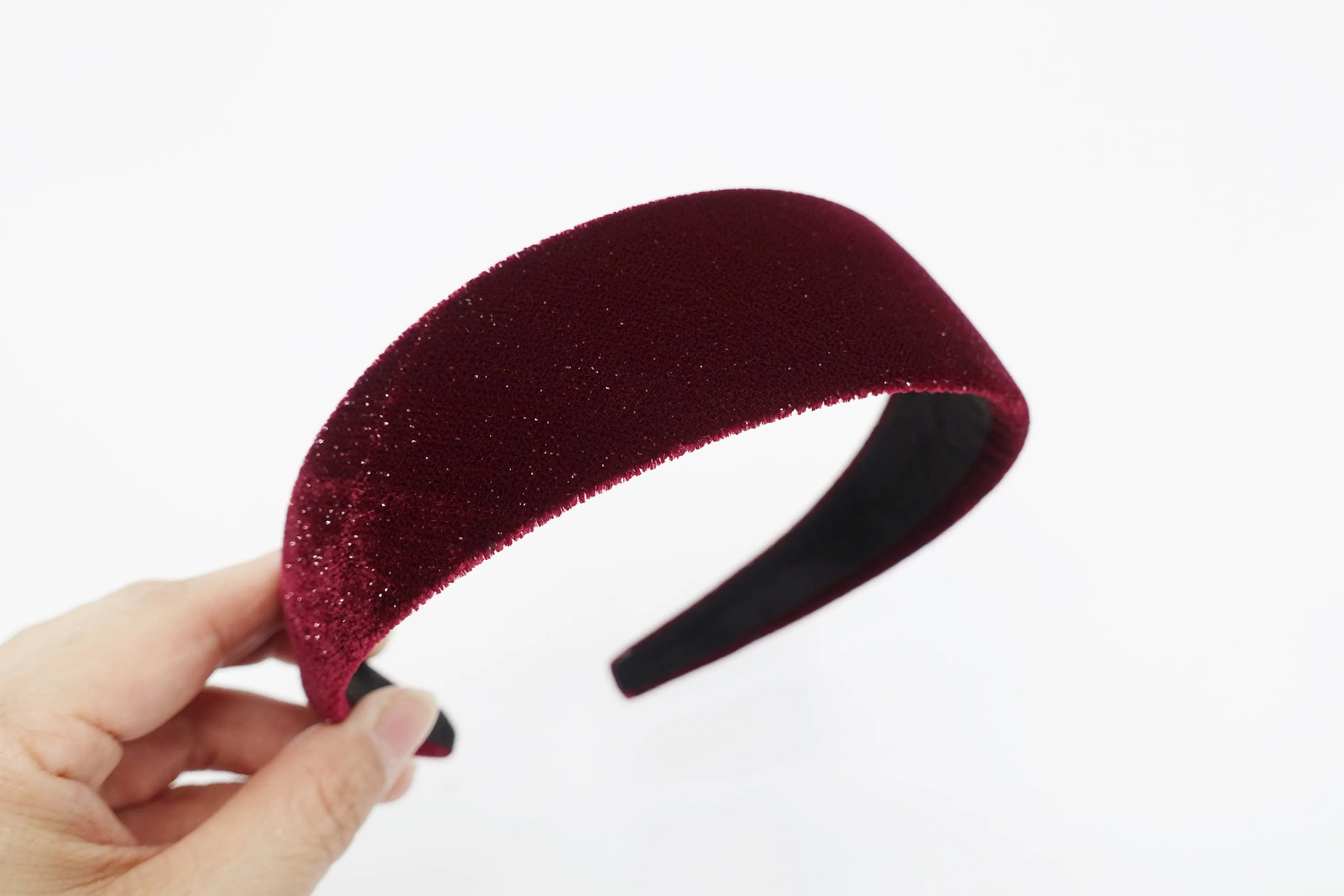 glittering velvet flat headband basic women hairband