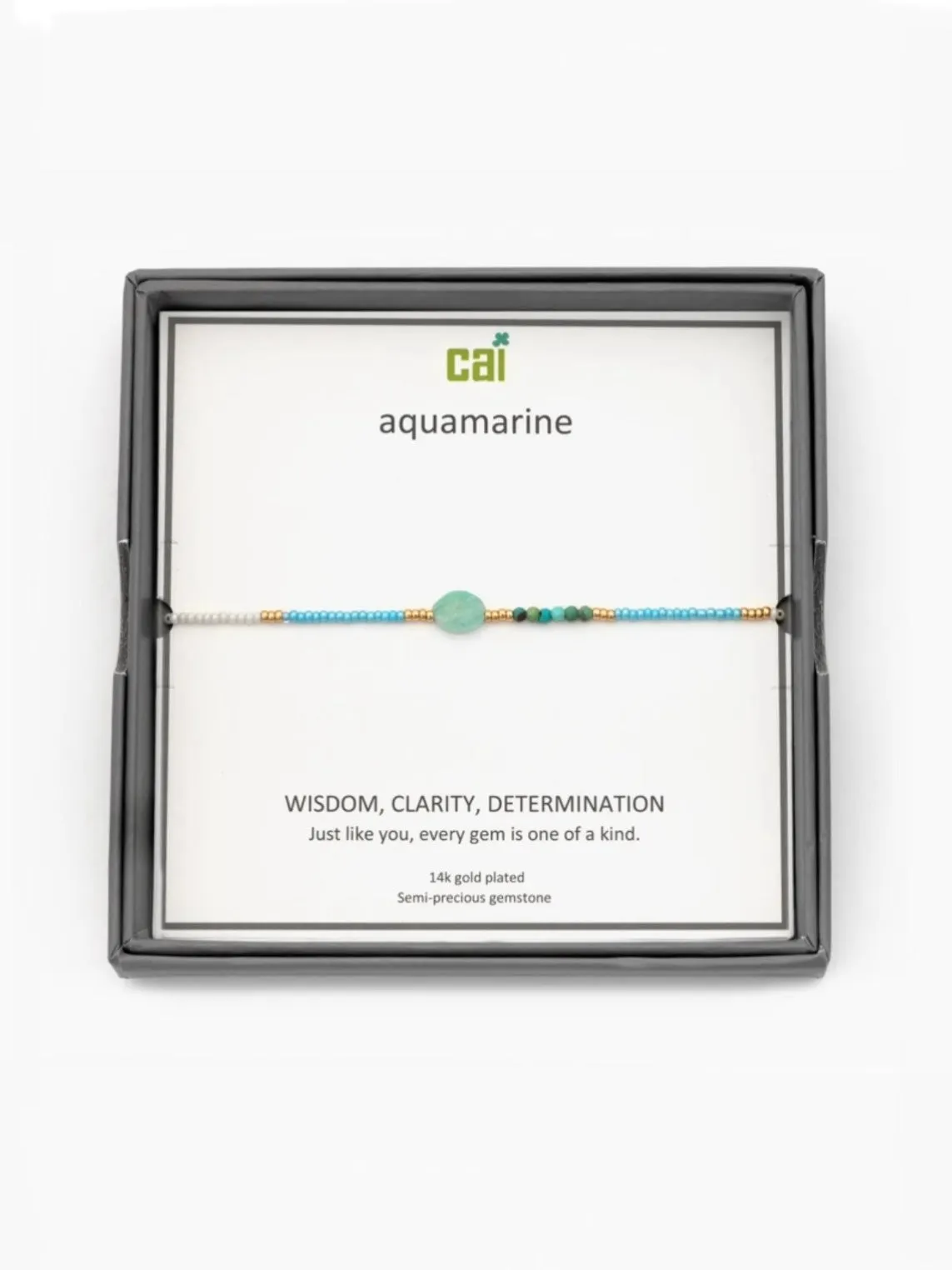 Gold Aquamarine Classy Mini-Gem Bracelet