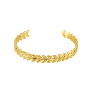 Gold Braided Cuff Bracelet - Adjustable Minimalist Fashion Accessory