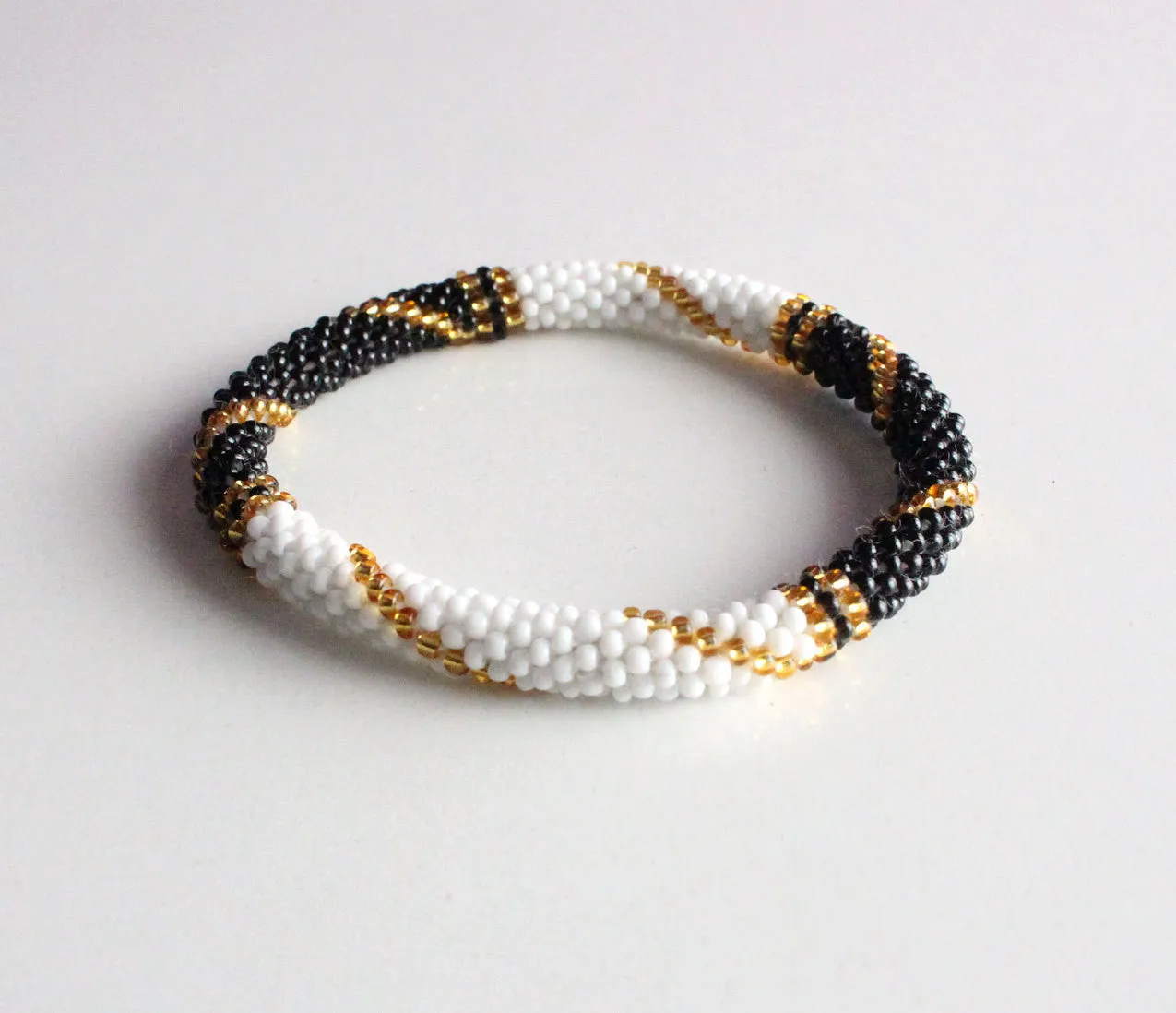 Gold Line B&W Roll On Bracelet