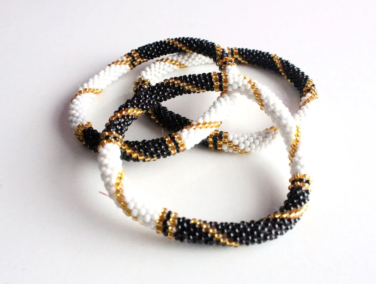 Gold Line B&W Roll On Bracelet