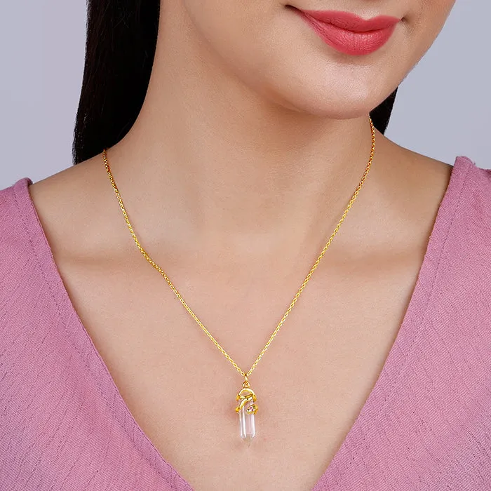 Golden Crystal Serpentine Necklace