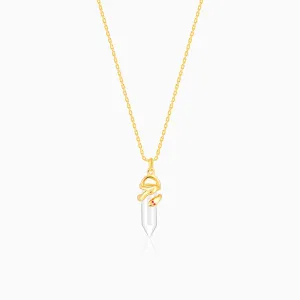 Golden Crystal Serpentine Necklace