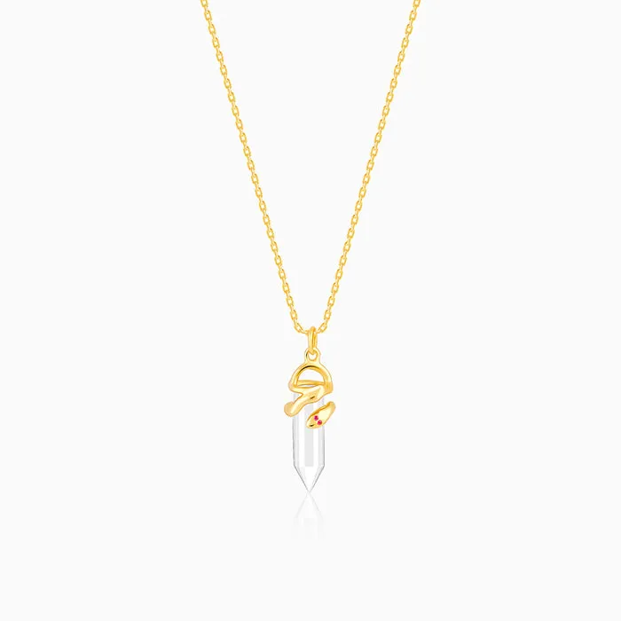 Golden Crystal Serpentine Necklace