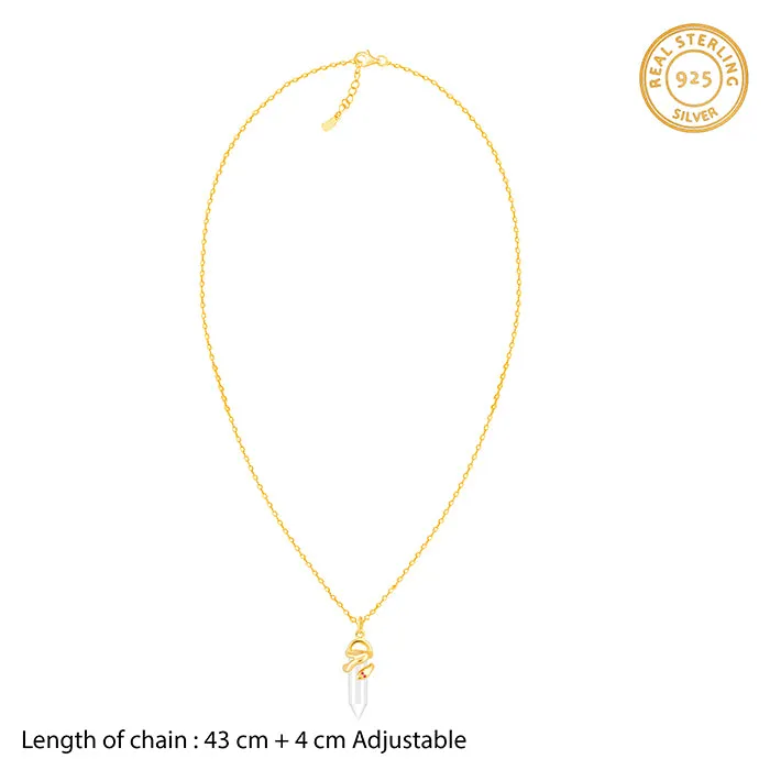 Golden Crystal Serpentine Necklace