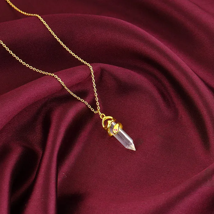 Golden Crystal Serpentine Necklace