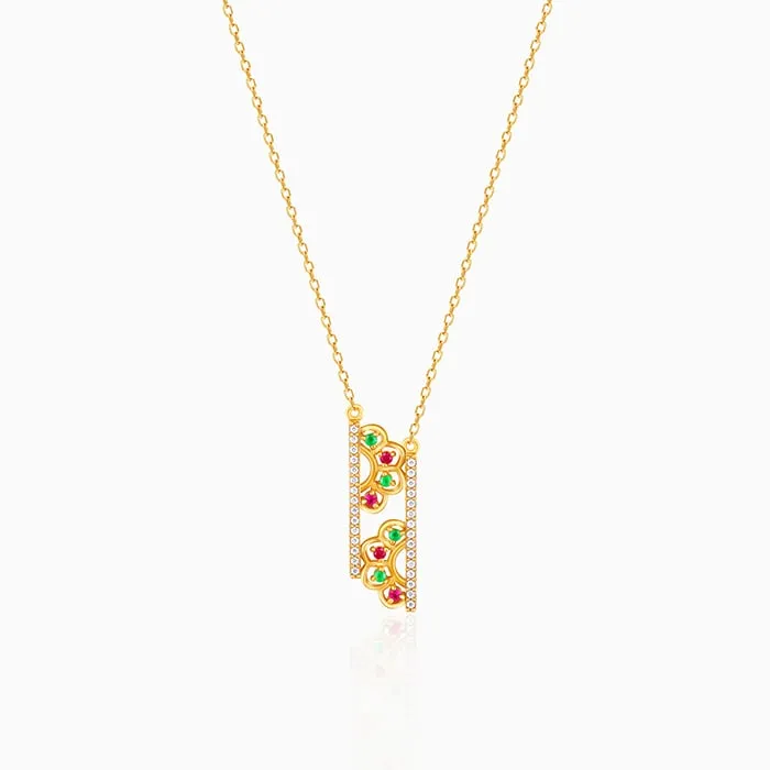 Golden Floral Blossom Necklace