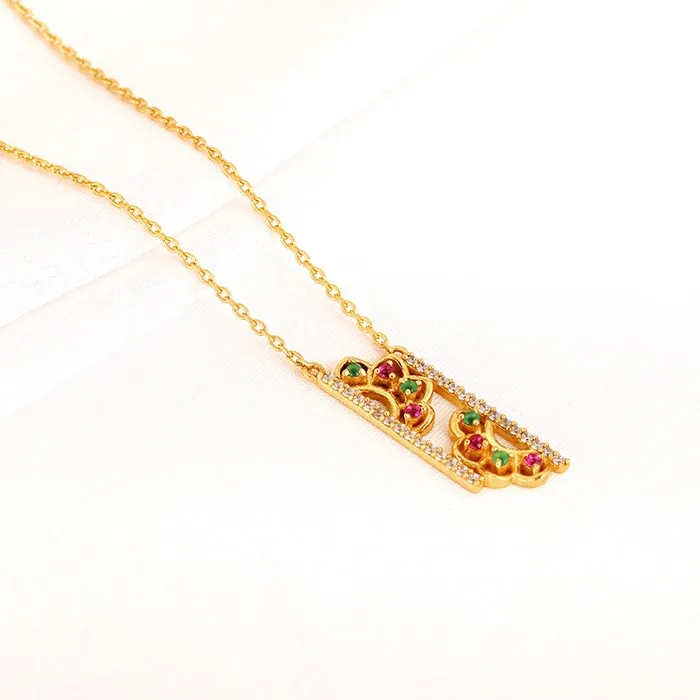 Golden Floral Blossom Necklace