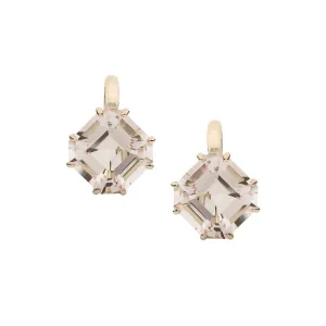 Goshwara Gossip Rock Crystal Square Emerald Cut Earrings JE0031-RC