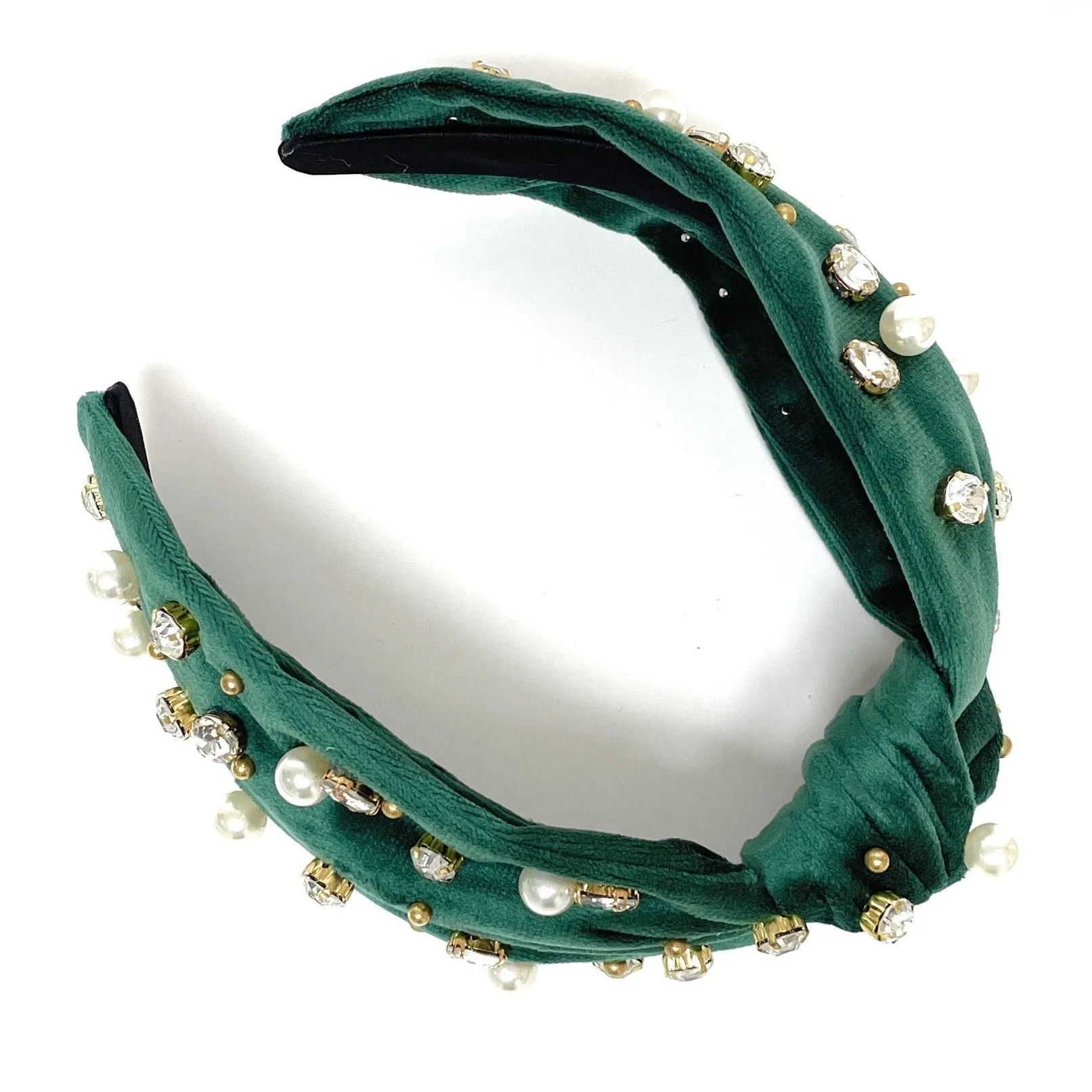 Green Embellished Knot Headband