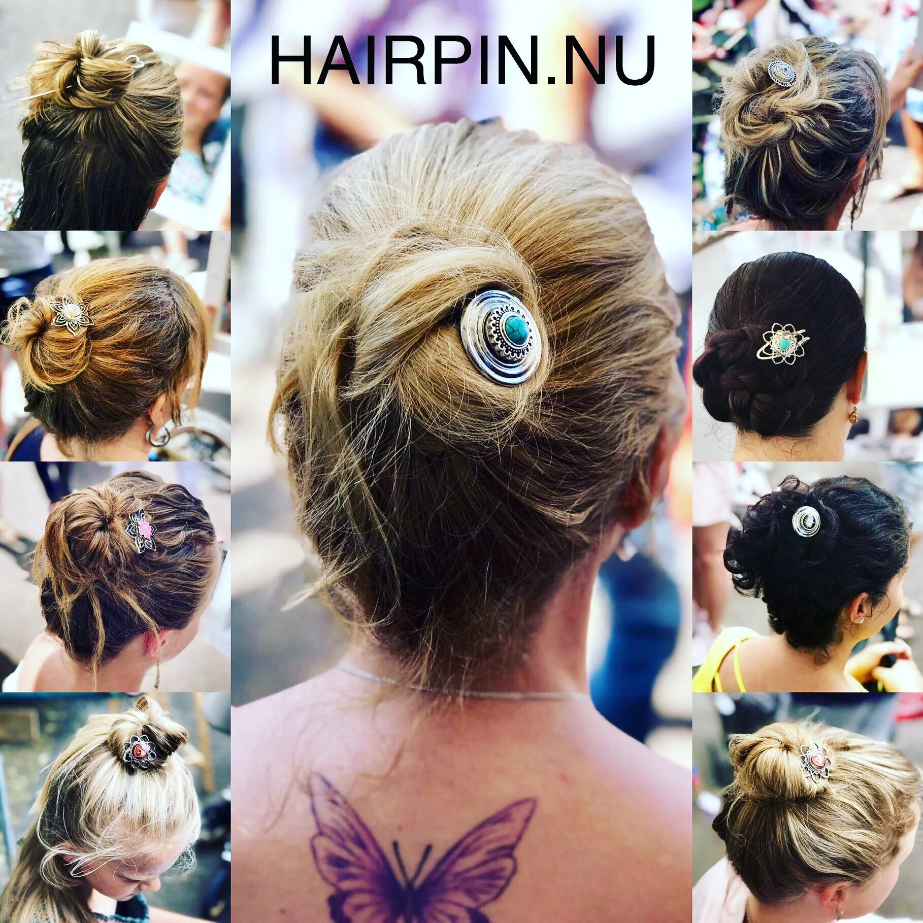 Hairpin Flower - HAIRACCESSOIRE - incl. 3 gratis clickbuttons naar keuze