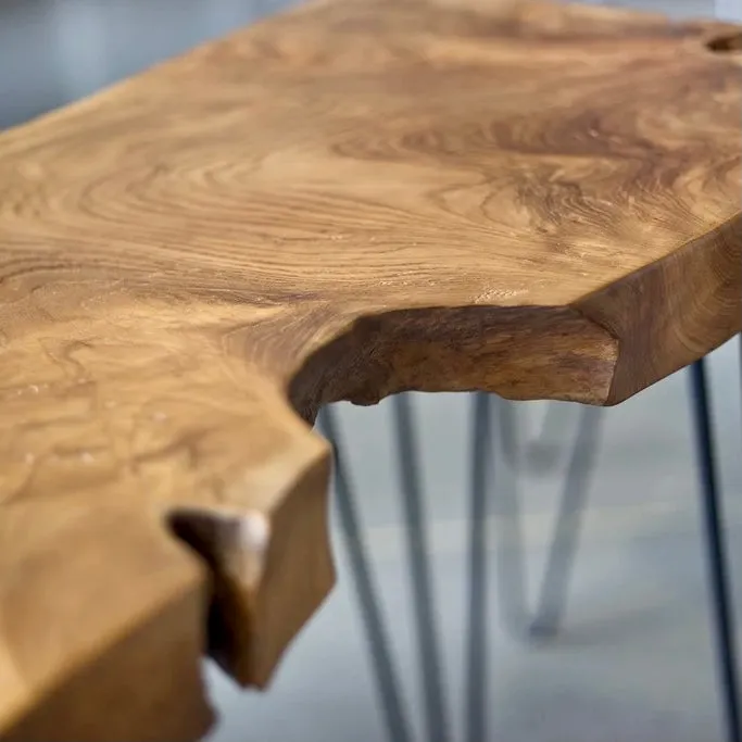 Hairpin Teak Console Table