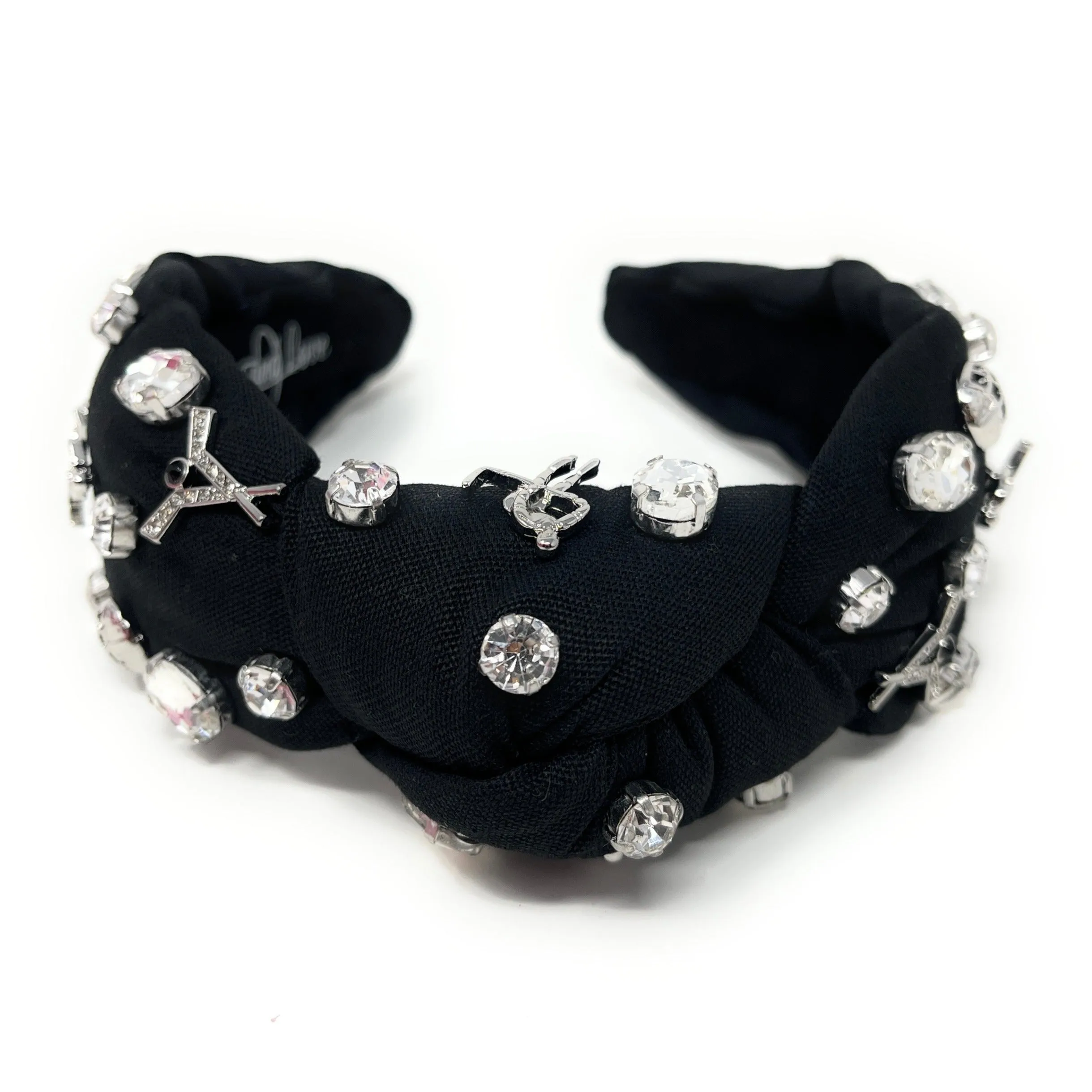 Hand Sewn Hockey Jeweled Knot Headband