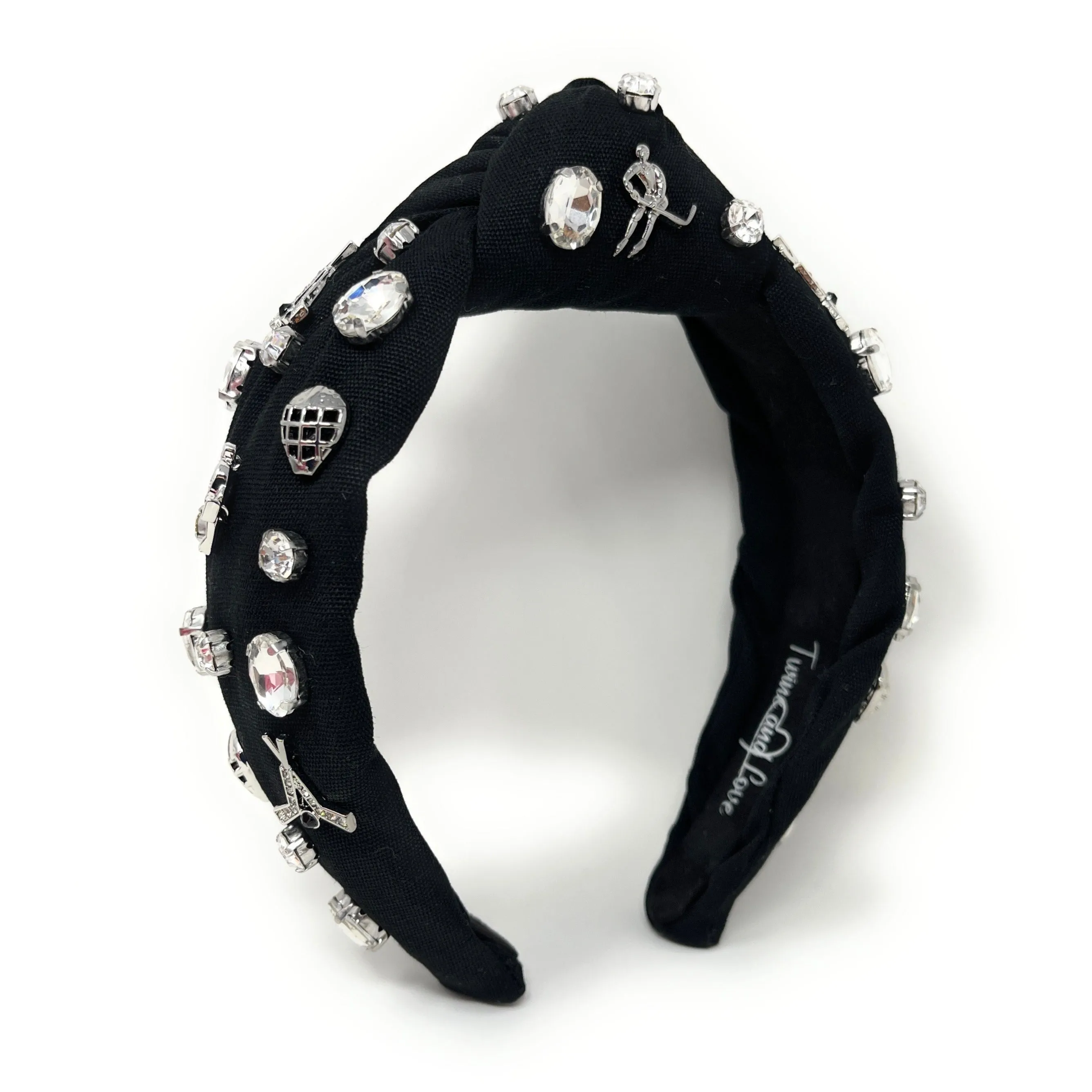 Hand Sewn Hockey Jeweled Knot Headband