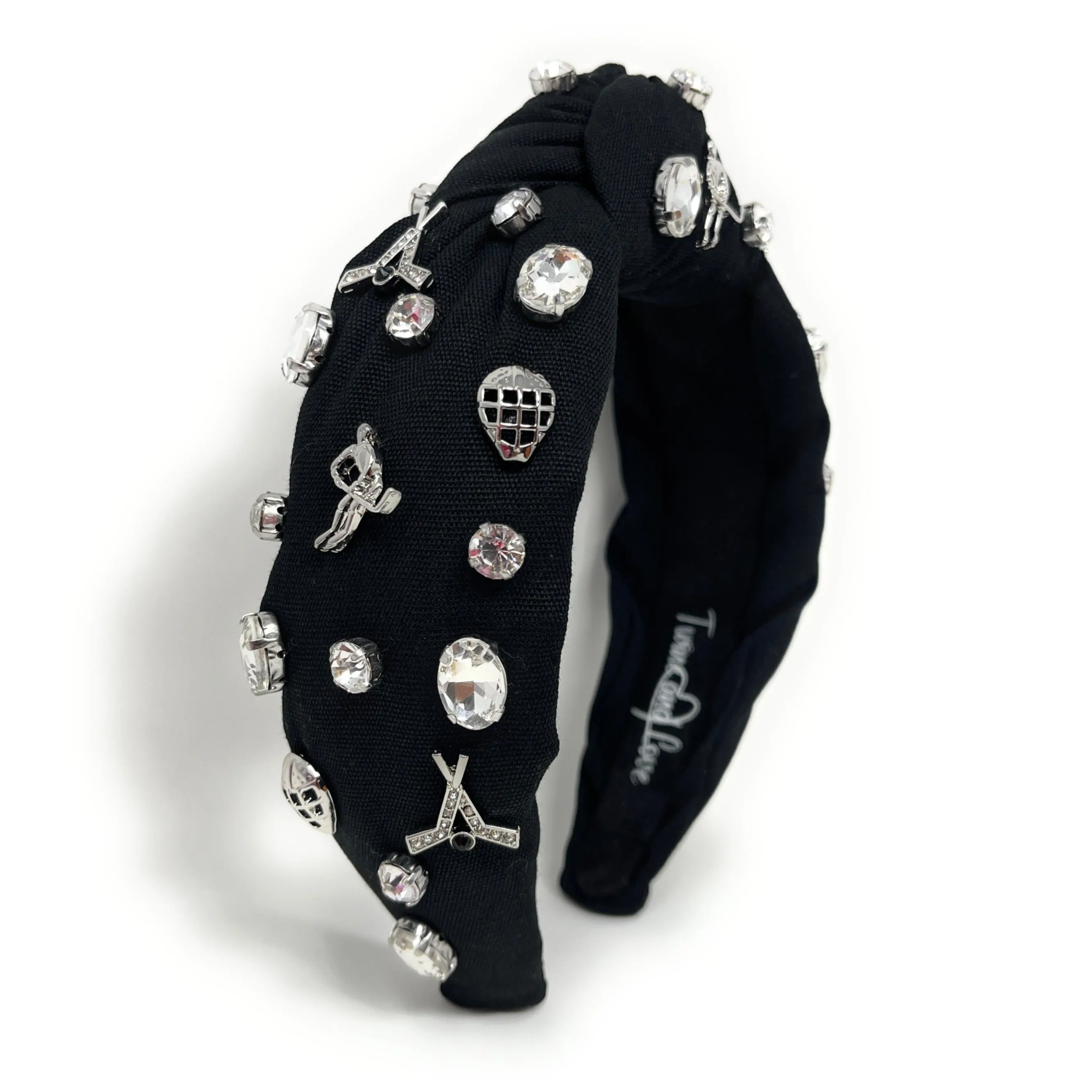 Hand Sewn Hockey Jeweled Knot Headband