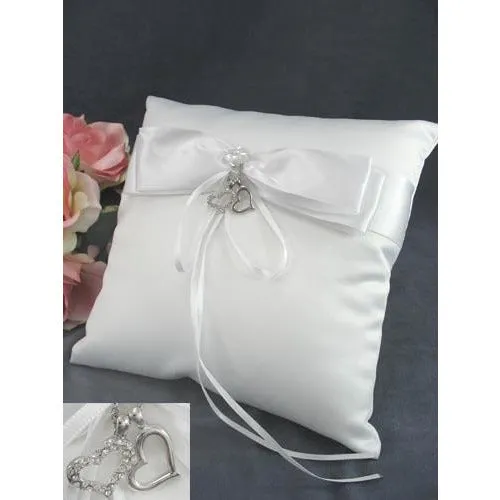 Heart Charm Wedding Ring Bearer Pillow