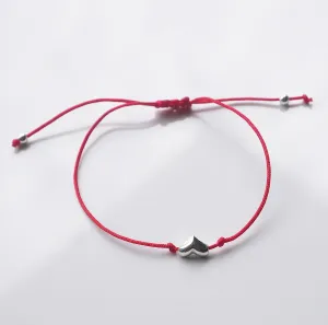 Heart String Silver Bracelet, 925 Sterling Silver Hypoallergenic Luxury Love Bracelet