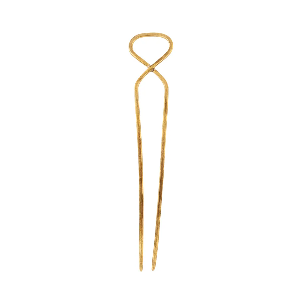 Hourglass Hair Pin in Bronze - Large