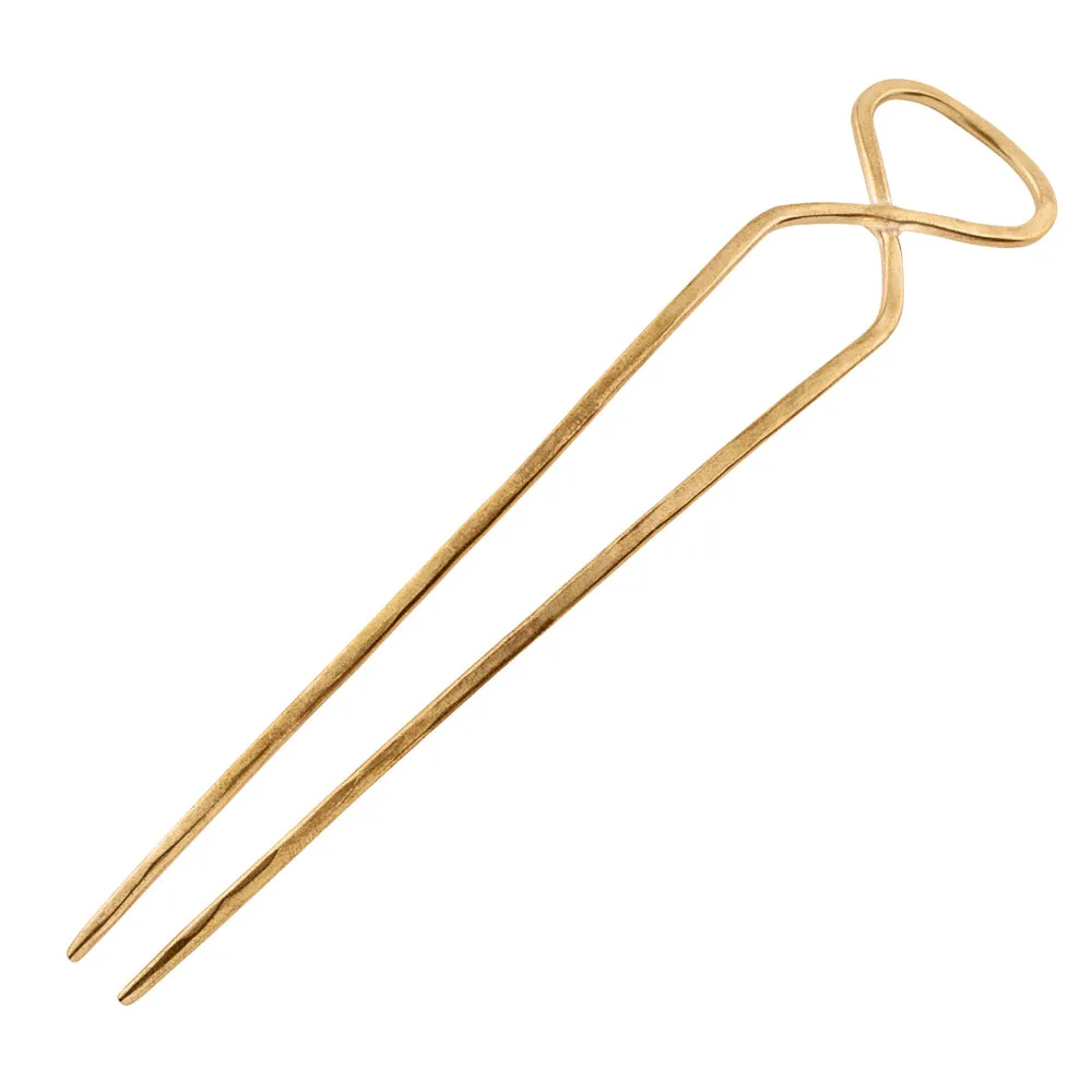 Hourglass Hair Pin in Bronze - Large