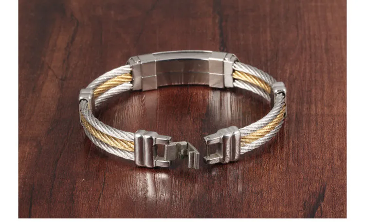 InFaith™ "The Cross" Stainless Steel Twisted Band Faith Bracelet