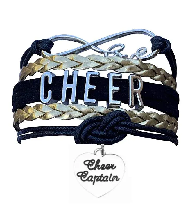 Infinity Cheer Bracelet - Pick Team Colors & Charm