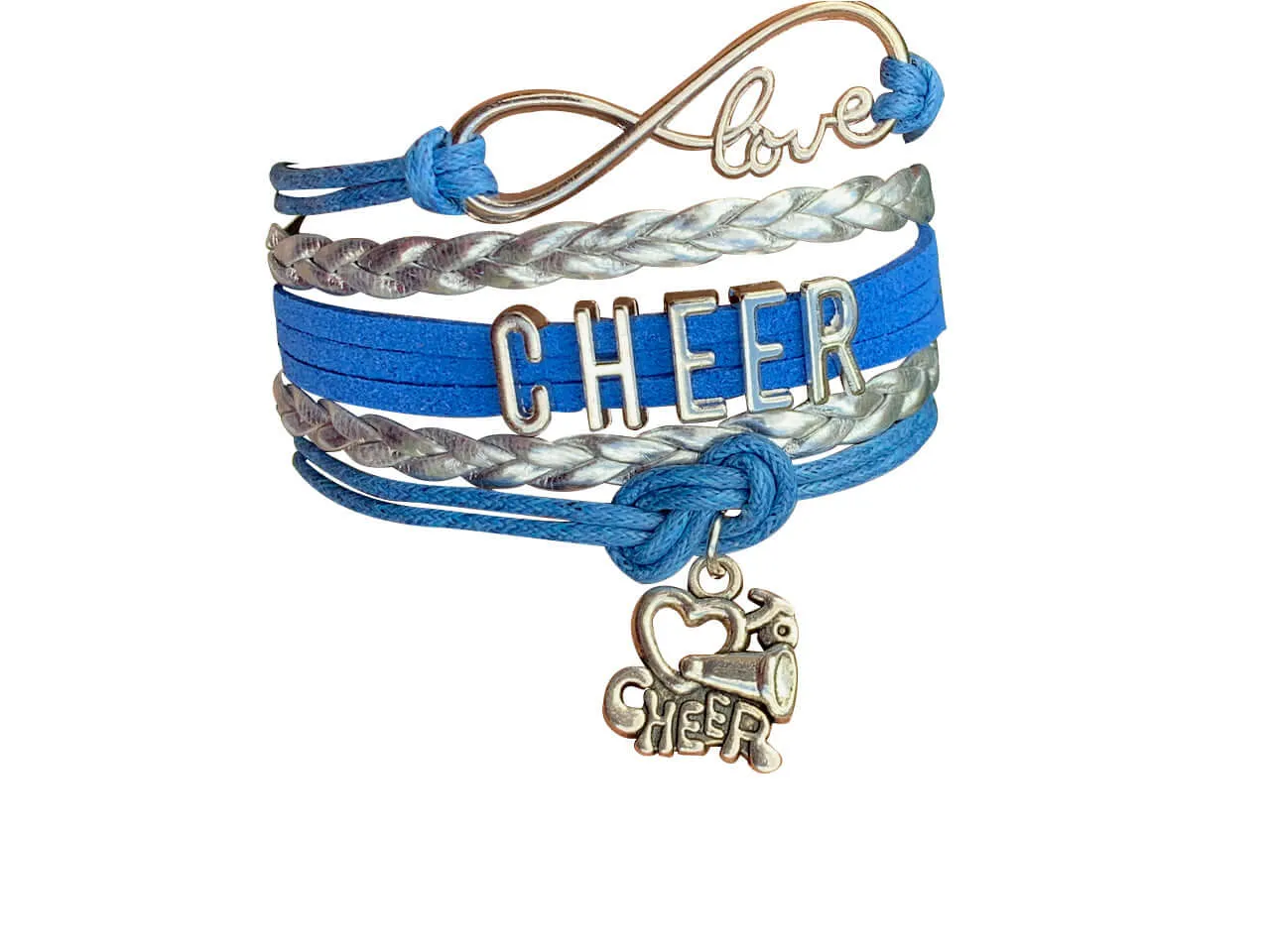 Infinity Cheer Bracelet - Pick Team Colors & Charm