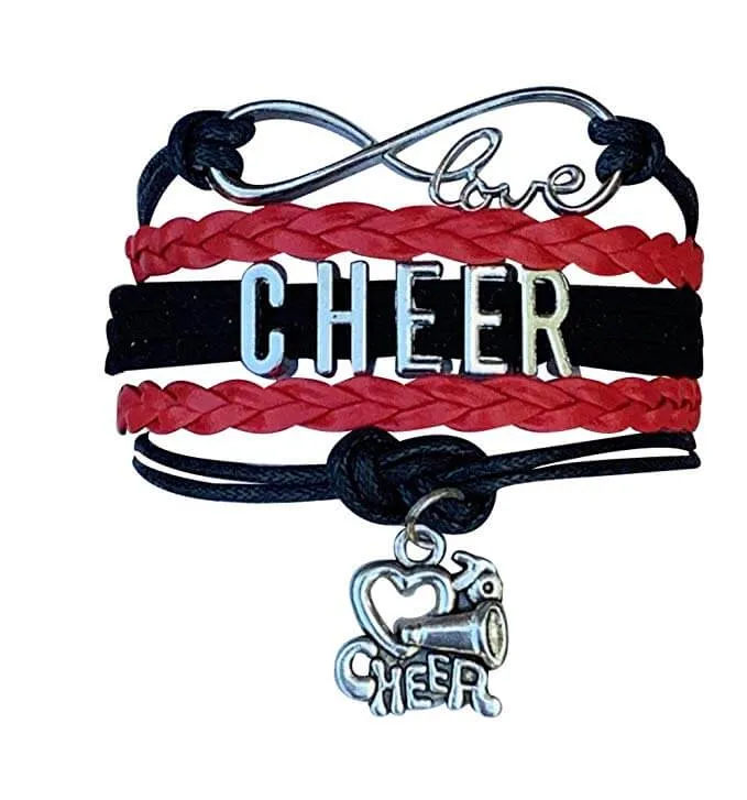 Infinity Cheer Bracelet - Pick Team Colors & Charm