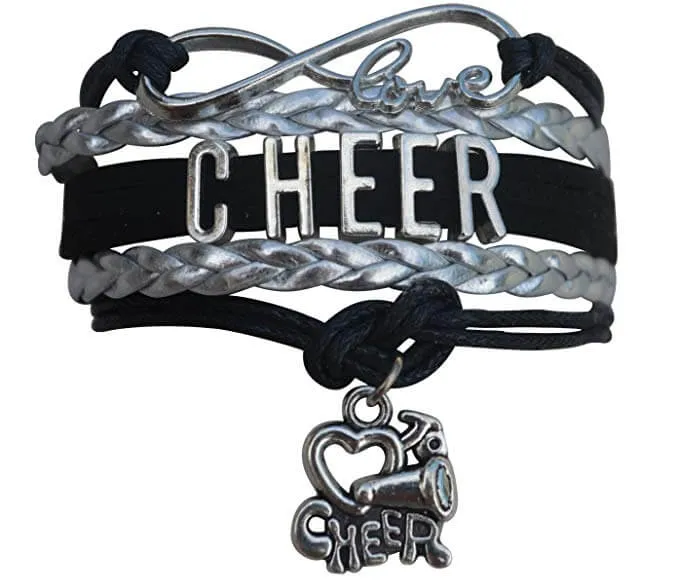 Infinity Cheer Bracelet - Pick Team Colors & Charm