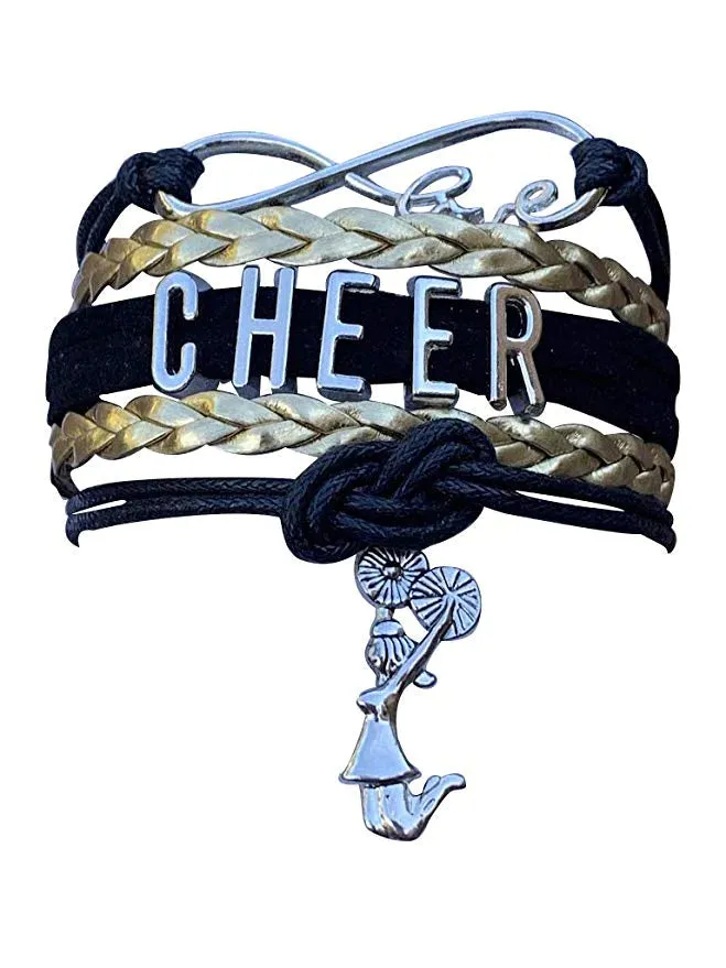 Infinity Cheer Bracelet - Pick Team Colors & Charm