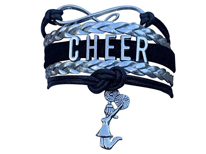 Infinity Cheer Bracelet - Pick Team Colors & Charm